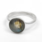 Natural Labradorite 925 Sterling Silver Promise Band Ring