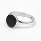 Round Natural Blue Sunstone 925 Silver Bezel Band Ring