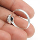 Round Natural Blue Sunstone 925 Silver Bezel Band Ring