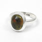 Natural Black Opal Solid Silver Bezel Daughter Band Christmas Gift Ring