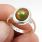 Black Opal Gemstone Solid Silver Mother Statement New Band Birthday Ring Jewelry