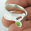 Gift For Her 925 Silver Natural Peridot Solitaire Vintage Ring L33