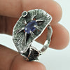 Natural Iolite Gemstone Cocktail Boho Ring 925 Silver For Girls L27