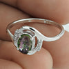 925 Silver Natural Mystic Topaz Cocktail Rhodium Plated Ring P23