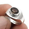 Round Shape Natural Smoky Quartz 925 Sterling Silver Woman GIft Ring