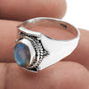 Natural Blue Labradorite Gemstone 925 Sterling Silver Handmade Ring