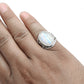 Natural Rainbow Moonstone Solid 925 Sterling Silver Band Ring Size 7.5