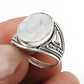 Rainbow Moonstone 925 Silver Crown Chakra Bezel Ring Size 7