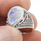 Rainbow Moonstone 925 Sterling Silver Band Ring Jewelry Size 7