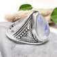 Rainbow Moonstone 925 Sterling Silver Band Ring Jewelry Size 7