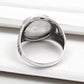 Round Shape Natural Rainbow Moonstone 925 Sterling Silver Ring Size 9.5