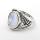 Natural Rainbow Moonstone 925 Sterling Silver Ring Birthday Gift Jewelry