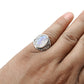 Natural Rainbow Moonstone 925 Sterling Silver Ring Birthday Gift Jewelry