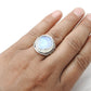 Natural Rainbow Moonstone Solid 925 Silver Trendy Ring Size 9