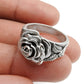 Rose Ring Oxidized 925 Sterling Solid Silver Chunky Flower Ring