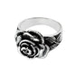 Rose Ring Oxidized 925 Sterling Solid Silver Chunky Flower Ring