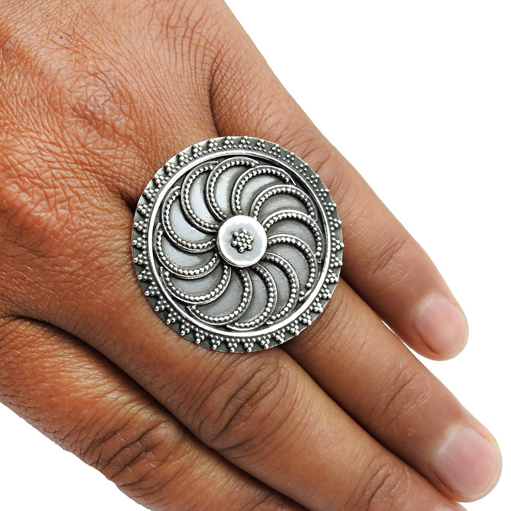 Handmade Indian 925 Solid Sterling Silver Statement Ring