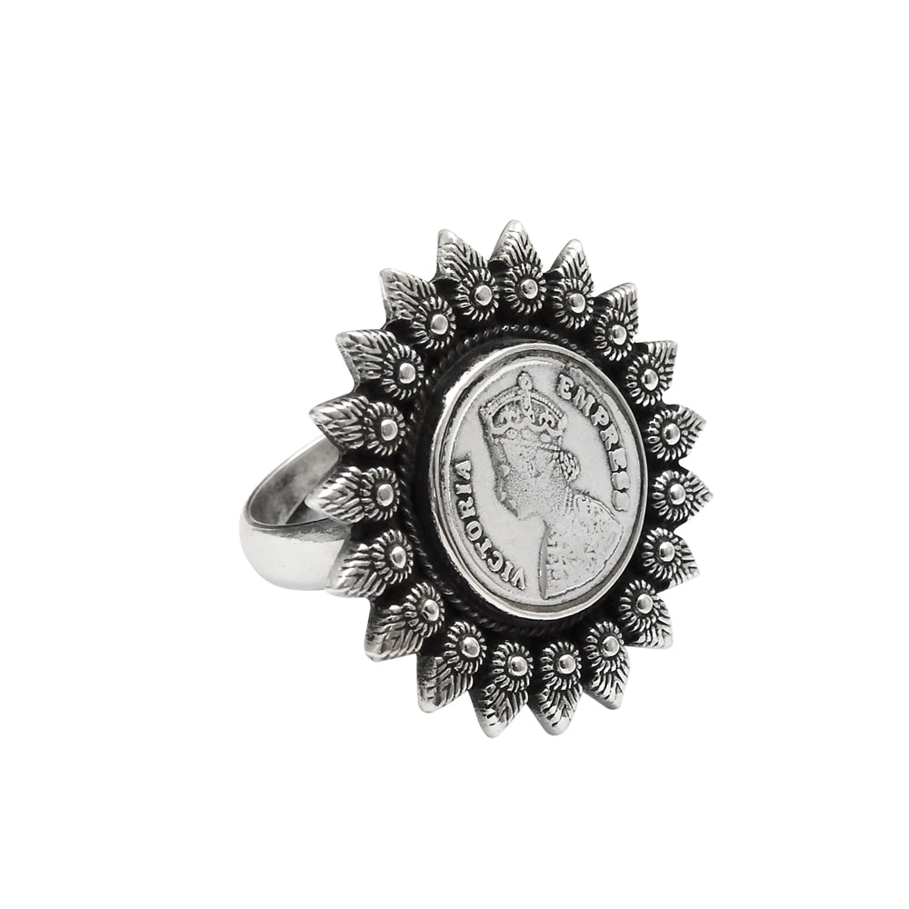 Solid 925 Sterling Silver Victoria Empress Cocktail Ring