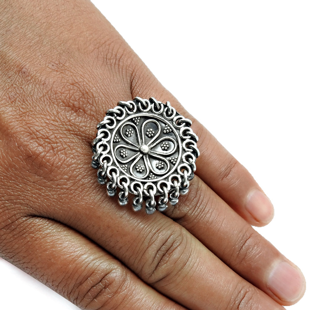 Solid 925 Sterling Silver Indian Artisan Ring