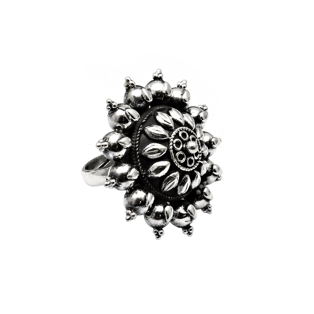 925 Sterling Silver Flower Ring Handmade Jewelry