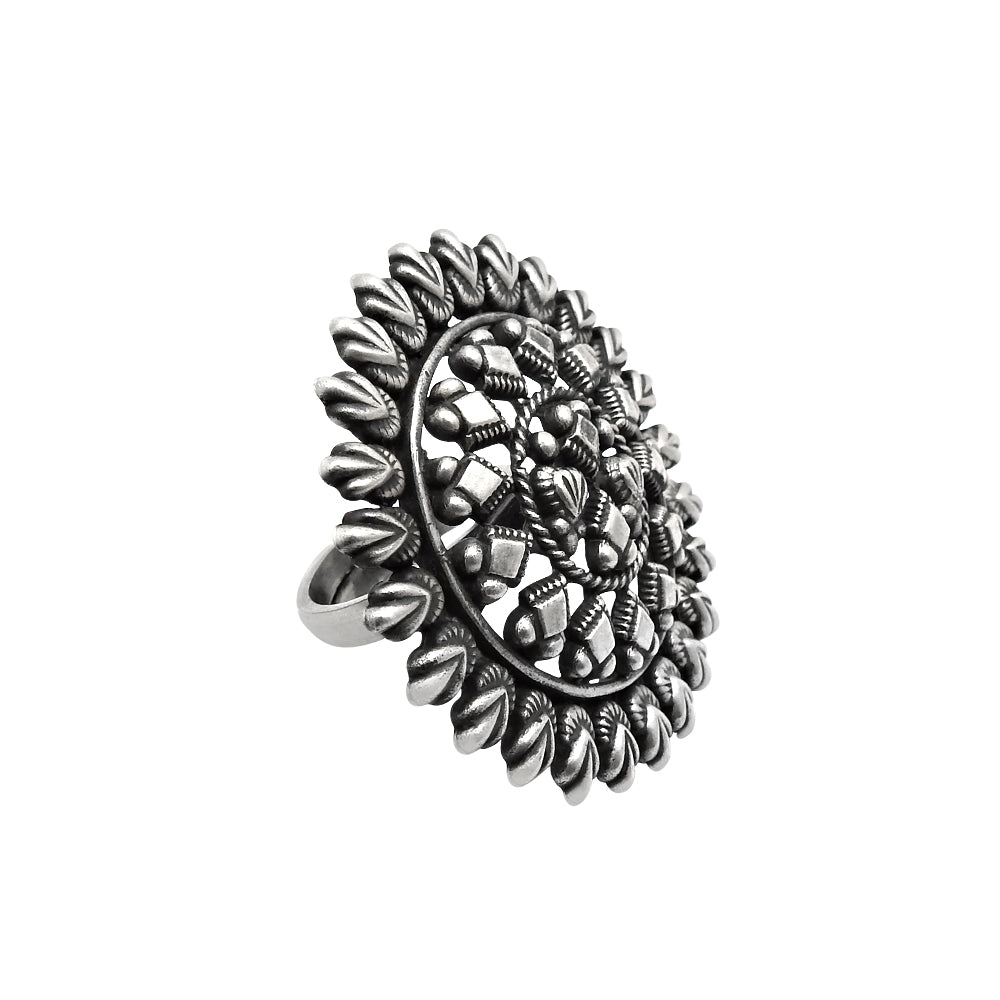 925 Solid Sterling Silver Statement Ring Handmade Indian Jewelry