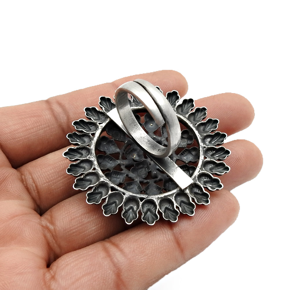 925 Solid Sterling Silver Statement Ring Handmade Indian Jewelry