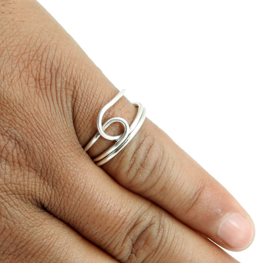 Knot Ring Solid 925 Silver Handmade Jewelry For Her