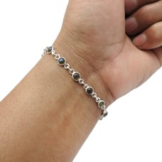 Labradorite Gemstone Bracelet 925 Sterling Silver Jewelry M2