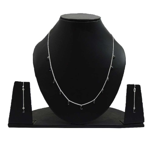 Seemly 925 Sterling Silver Black CZ Gemstone Jewelry Set Woman Gift