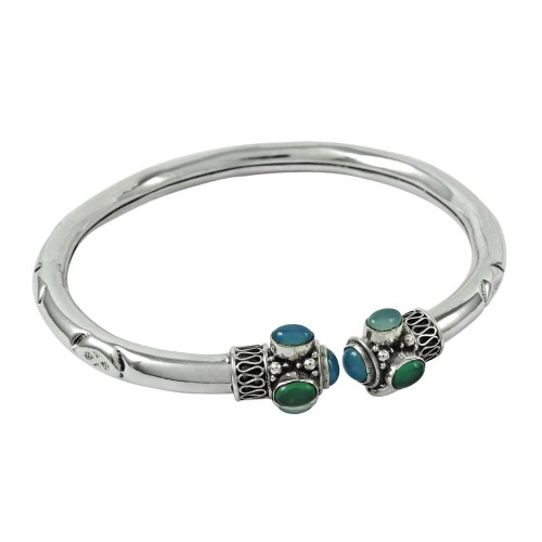 Pretty Green Onyx, Chalcedony Gemstone Sterling Silver Anklet 925 Sterling Silver Gemstone Jewellery