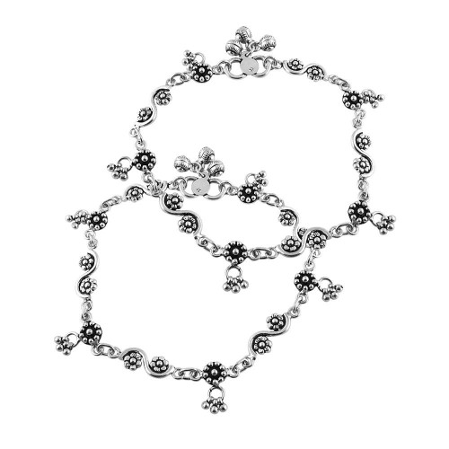 Trendy Solid 925 Sterling Silver Anklet Handmade Jewelry
