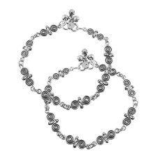 Pleasing Solid 925 Sterling Silver Anklet Antique Jewelry