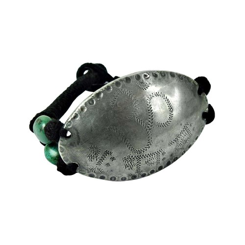 Oxidised Sterling Silver Thread Jewellery Daily Wear Turquoise Gemstone OM Armlet