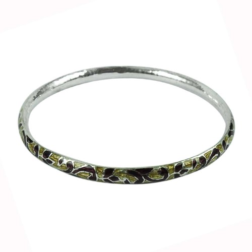 925 Sterling Silver Jewellery Pleasing Inlay Bangle