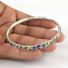 925 Sterling Silver Jewellery Classic Inlay Bangle