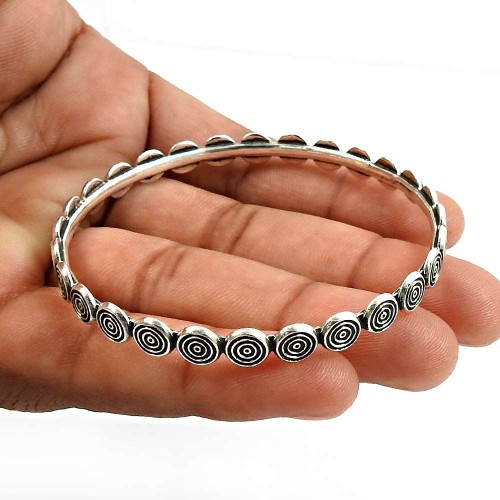 HANDMADE 925 Solid Sterling Silver Jewelry Bangle N1
