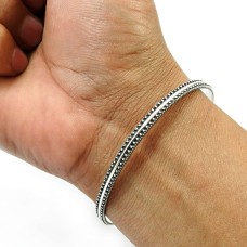 Solid 925 Sterling Silver Bangle Stylish Jewelry K5