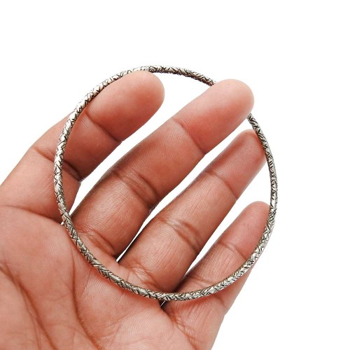 HANDMADE 925 Solid Sterling Silver Jewelry Bangle V20