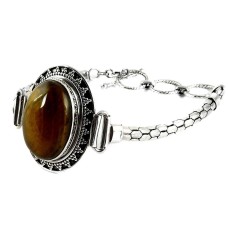 Summer Stock !! Tiger Eye 925 Sterling Silver Bracelet