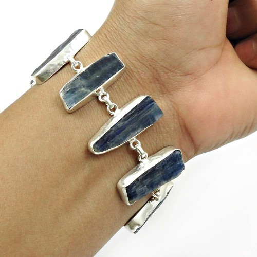 Kyanite Gemstone Rough Stone 925 Sterling Silver Indian Jewelry L2