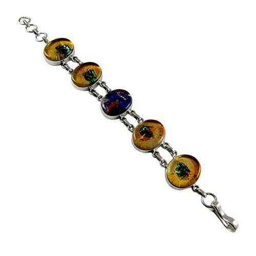 Top Quality African !! Dico Glass 925 Sterling Silver Bracelet