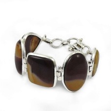 Artisan Mookaite Gemstone Sterling Silver Bracelet Jewelry