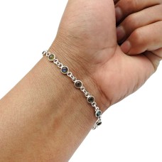 925 Sterling Fine Silver Jewelry Labradorite Gemstone Bracelet K2