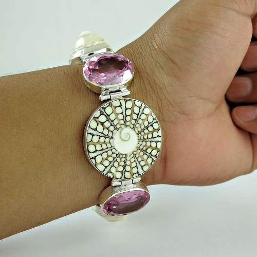 Awesome Style Of !! 925 Sterling Silver Multi Stones Bracelet