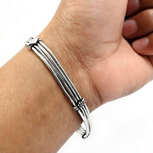 Oxidized Bracelet 925 Solid Sterling Silver HANDMADE Indian Jewelry D4
