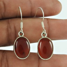 925 Sterling Silver Jewellery Rare Red Onyx Gemstone Earrings