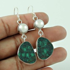 Top Quality African!! 925 Sterling Silver Pearl, Turquoise Earrings Mayorista