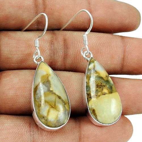 Natural!! 925 Sterling Silver Brecciated Mookaite Earrings Wholesale Price