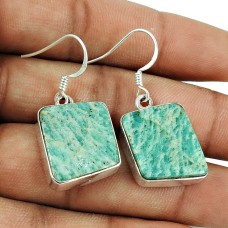 Gorgeous Design!! 925 Sterling Silver Amazonite Earrings Wholesaling