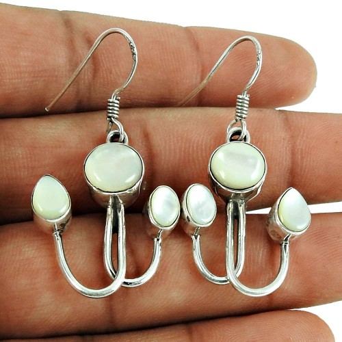 Daily Wear Mother Of Pearl Earrings 925 Sterling Silver Fashion Jewellery